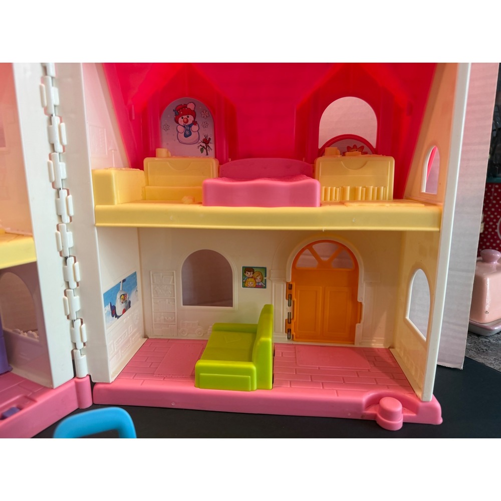 Fisher Price Little People Surprise & Sounds Home Dollhouse Pink Roof WORKS - Picture 8 of 13